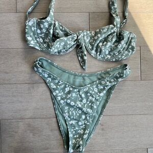 Abercrombie & Fitch Sage Green Floral Bikini
